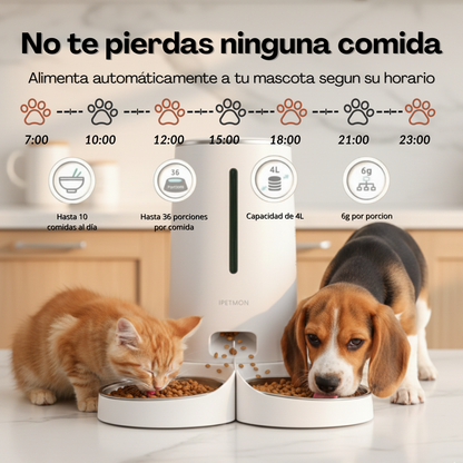 COMEDOR SMART AUTOMATICO PARA MASCOTA 2 PLATOS