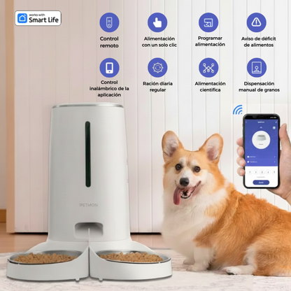 COMEDOR SMART AUTOMATICO PARA MASCOTA 2 PLATOS