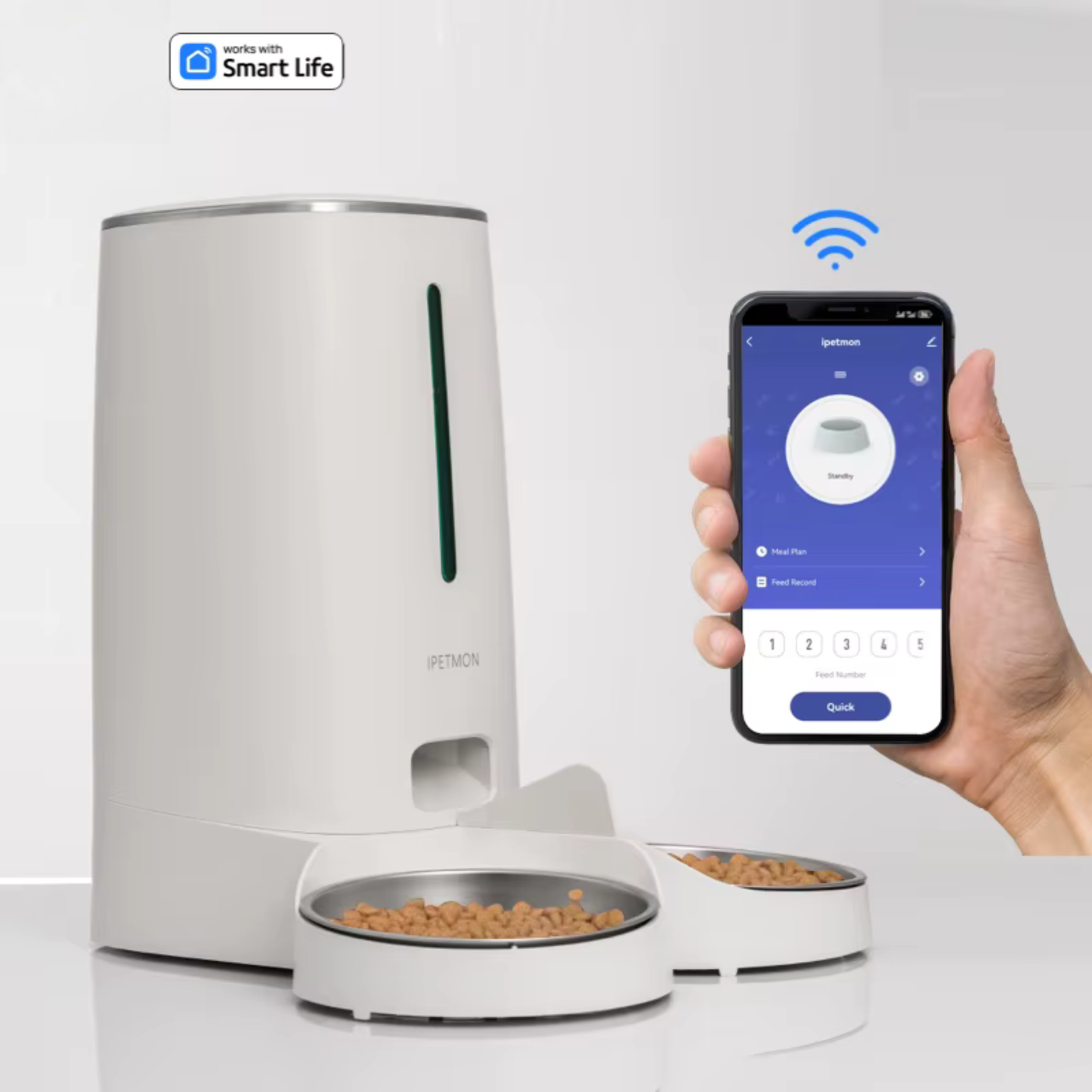COMEDOR SMART AUTOMATICO PARA MASCOTA 2 PLATOS
